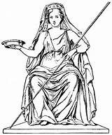 Roman Goddess Ancient Costume Romans Cybele Clip Juno Goddesses Greek Mythology Artemis Coloring Domain Public Pages Statue Illustrations Underworld Gods sketch template