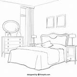 Schlafzimmer Sketchy Slaapkamer Chambre Dormitorio Vektoren Freepik Esbozado Schetsmatig Monaten Ist sketch template