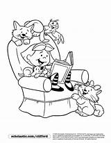 Coloring Pages Clifford Dog Reading Colouring Puppy Printable Pals Kids Library Emily Halloween Elizabeth Clipart Color Printables Templates Gif Clip sketch template