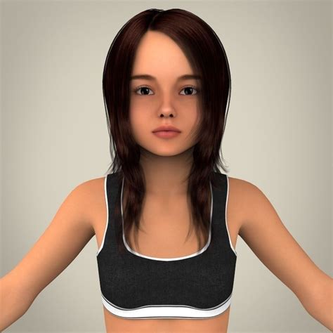 realistic girl 3d model max obj 3ds fbx c4d lwo lw