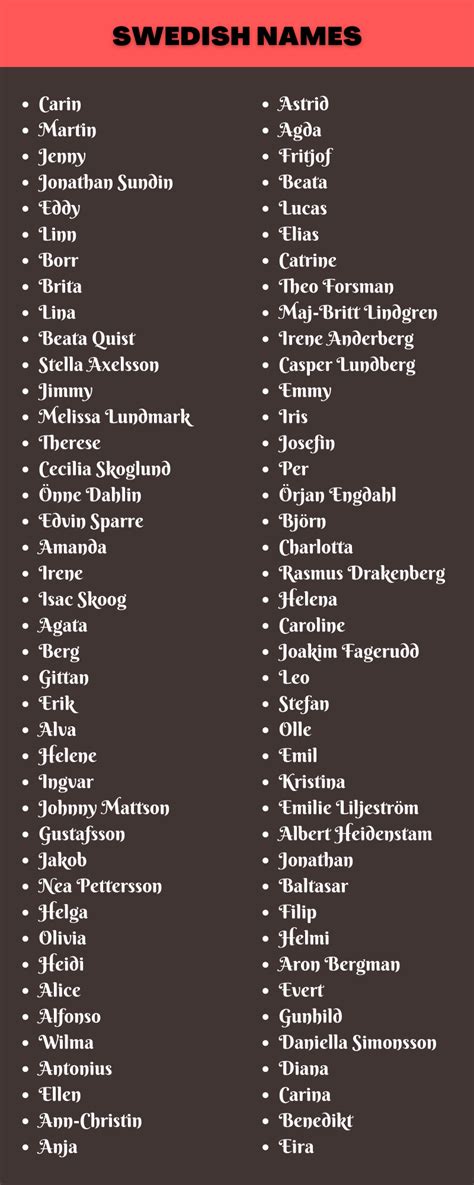 400 Catchy Male And Female Swedish Names