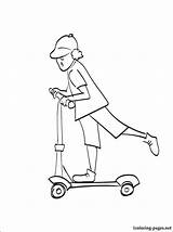 Scooter Coloring Pages Kick Colouring Printable Getdrawings Vehicles Kids sketch template
