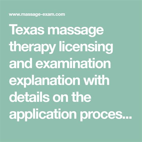 Texas Massage Therapy Licensing And Examination Explanation With