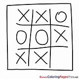 Tac Toe Tic Sheet Colouring Coloring Pages Title sketch template
