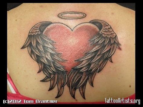 heart shaped angel wings tattoo angel heart tattoos pinterest