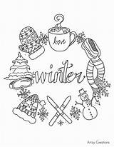 Coloring Winter Pages Printable Adults Color Scene Scenes Adult Christmas Sheets Mandala Kids Bullet Book January Milky Way Journal Printables sketch template