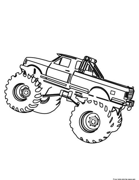 printable monster truck coloring pages  kids