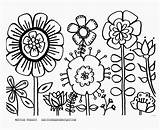 Garden Coloring Flower Pages Print Landscape sketch template