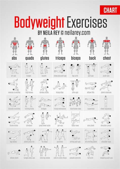 various exercises using your own body weight health