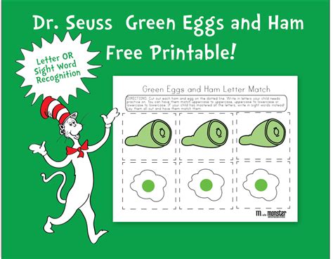 green eggs  ham  printables  printable