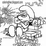 Smurf Smurfs Grouchy Teenagers Coloringfree Copse Mushroom sketch template
