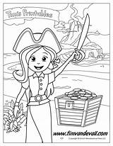 Pirate Girl Coloring Printable Pages Timvandevall Printables Kids Choose Board sketch template