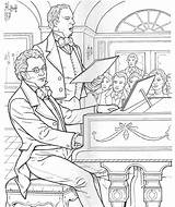 Coloring Schubert Composer sketch template