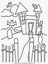 Haunted House Coloring Pages Simple Easy Inspiring Getcolorings Getdrawings Color sketch template