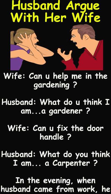 husband argue with her wife funny marriage jokes funny work jokes