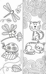 Bookmarks Coloring Para Simple Libros Colorear Sellfy sketch template