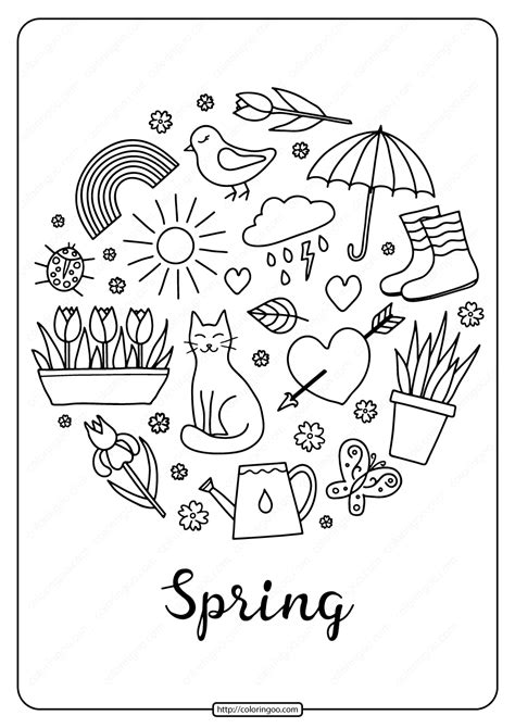 printable spring  coloring book
