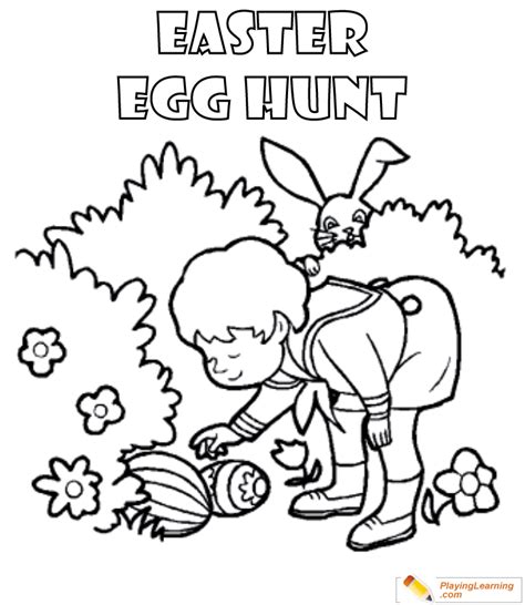 easter egg hunt coloring page   easter egg hunt coloring page