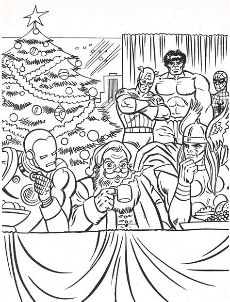 marvel super heroes christmas coloring book page flickr