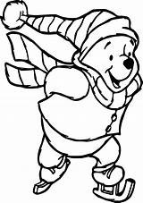 Coloring Pooh Winter Winnie Pages sketch template