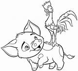 Moana Coloring Pages Hei Lava Monster Poa Cartoons Colouring Pua Disney Outline Kids Drawings Heihei Template Cute Darkwing Horton Duck sketch template