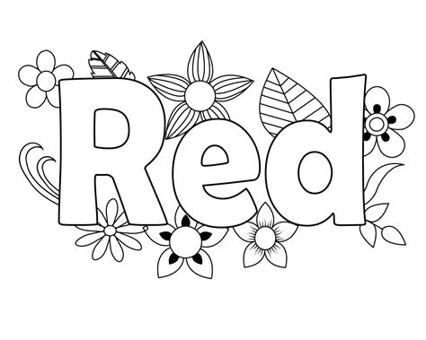 color red coloring pages coloring home