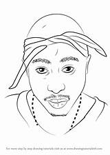 2pac Drawing Draw Step Tupac Coloring Drawings Rappers Pages Pencil Lil Shakur Portrait Tutorials Savage 21 Para Eminem Uzi Easy sketch template