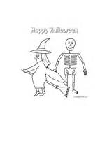 Coloring Halloween Skeletons Skeleton Witch Pages sketch template