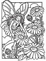 Coloring Pages Fantasy Fairy Fairies Flower Garden Adults Kids Printable Colouring Sheets Book Print Adult Template Flowers Thumbelina Color Honesty sketch template