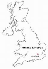 Mapa Unido Colorear Map Inglaterra Colorea sketch template
