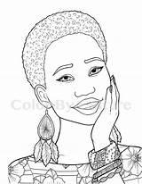 Africanas Desenhos Afro Mulher Negras Colorir Adultos 收藏自 Negra sketch template