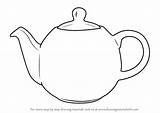 Teapot Tea Drawing Draw Kettle Sketch Step Everyday Drawings Objects Learn Easy Line Kids Paintingvalley Tutorials Floral Drawingtutorials101 Choose Board sketch template