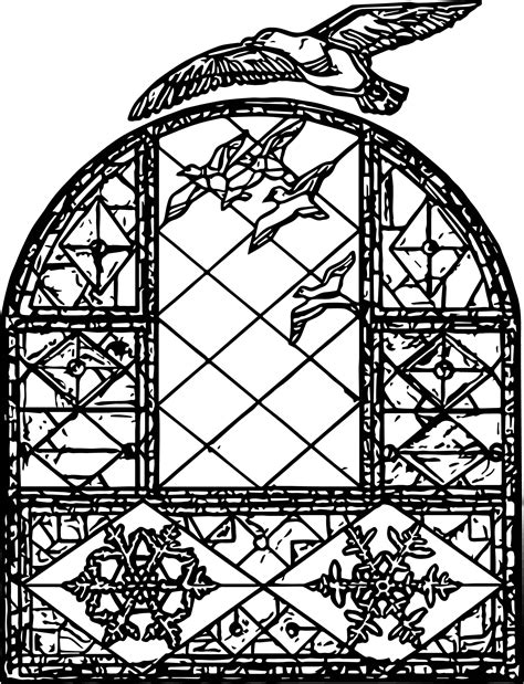 birds stained glass window coloring page wecoloringpagecom