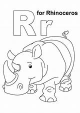 Alphabet Rhino Momjunction sketch template