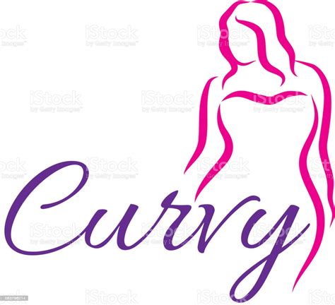 logo plus size woman curvy woman symbol logo vector illustration stock