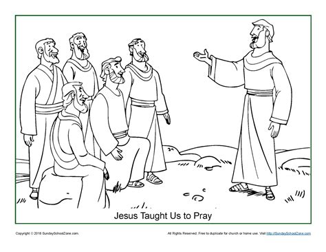 jesus taught    pray coloring page
