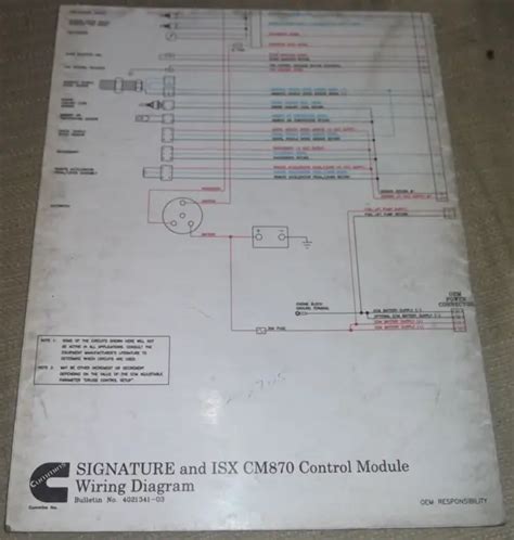 cummins signature isx cm control engine wiring schematic diagram foldout  picclick