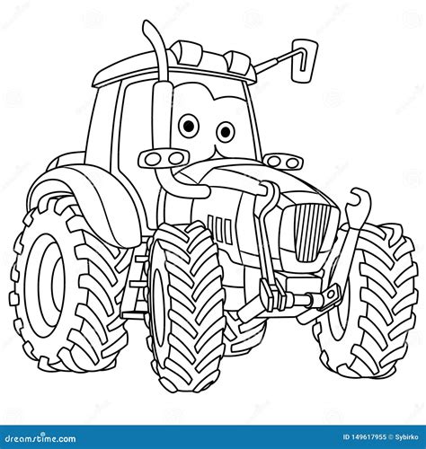 coloring tractor cartoon cartoondealercom