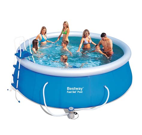 bestway fast set swimming pool  inflatable  ground ft