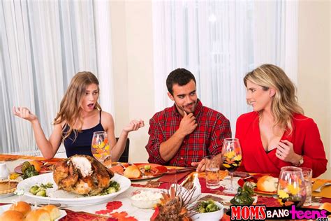 cory chase and sydney cole share a meat pole on thanksgiving pichunter