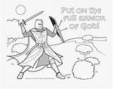 Coloring Armor God Ephesians Drawn Knight Clipartkey sketch template