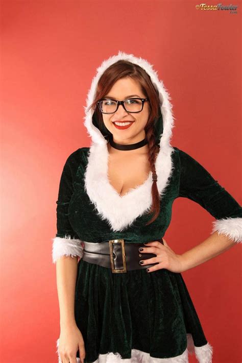 tessa fowler in christmas velvet the boobs blog