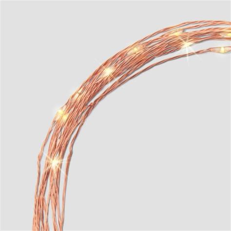 philips battery operated dewdrop led string lights warm white twinkle  copper wire crown