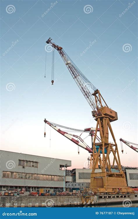 quay crane stock image image  lifting goods quay