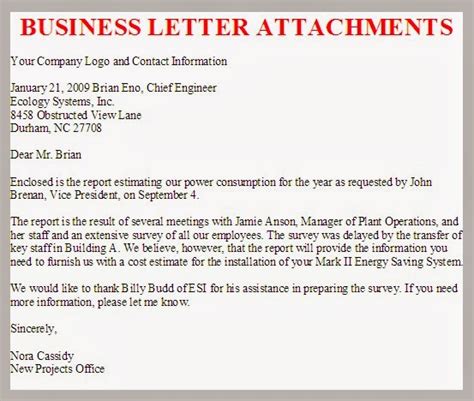 info business letter attachments  docx  printable zip