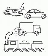Coloring Pages Transportation Printable Kids Toddlers Printables Easy Simple Colouring Sheets Preschool Color Cars Drawing School Tractor Choose Board Pre sketch template
