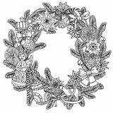 Christmas Coloring Pages Wreath Kids sketch template