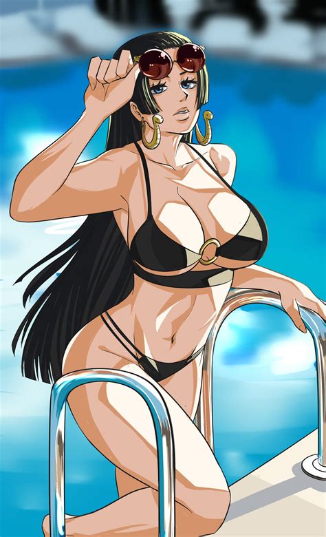 Xbooru 1girl Big Breasts Bikini Black Hair Boa Hancock Breasts Long