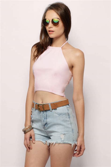 cute white crop top backless top white top