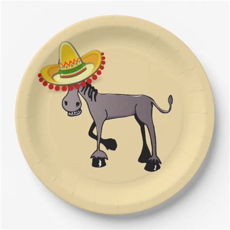 fiesta donkey paper plate zazzlecom